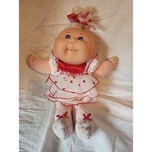 1988 Mattel Cabbage Patch Preemie Doll First Edition Red Heart Dress Bow Vintage